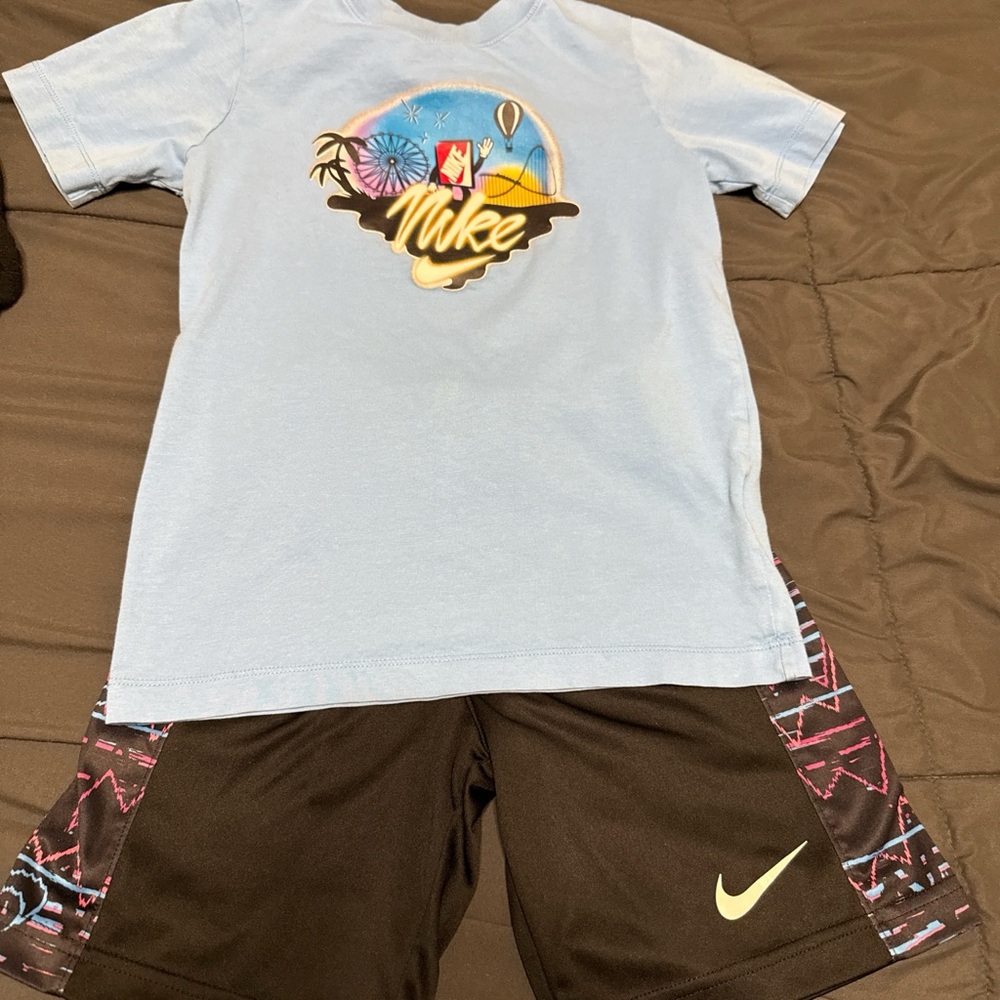 Nike Light Blue Graphic Tee